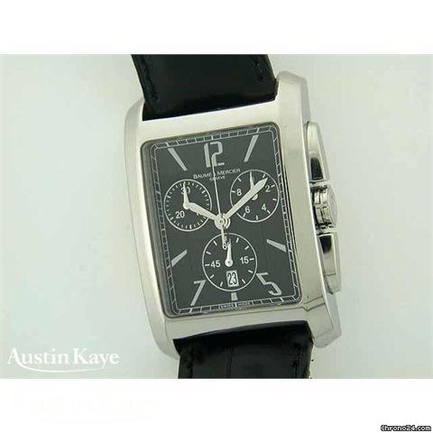 Baume & Mercier & Hampton steel quartz chronograph on strap watches