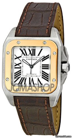 Cartier Santos 100 18kt Rose Gold and Steel Midsize Watch W20107X7 watches