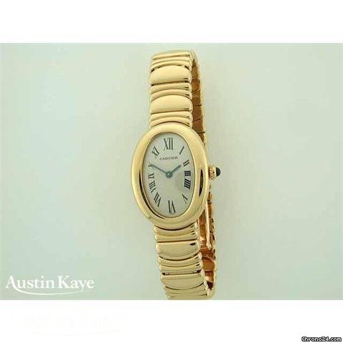 Cartier Baignoire 18ct Gold quartz on bracelet watches