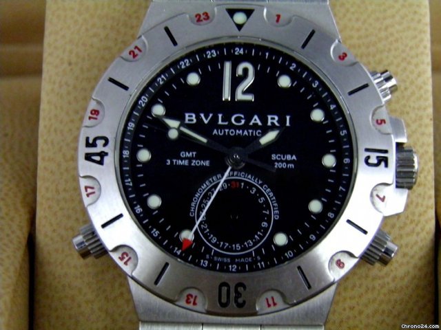 Bulgari Scuba GMT 3 time zone watches