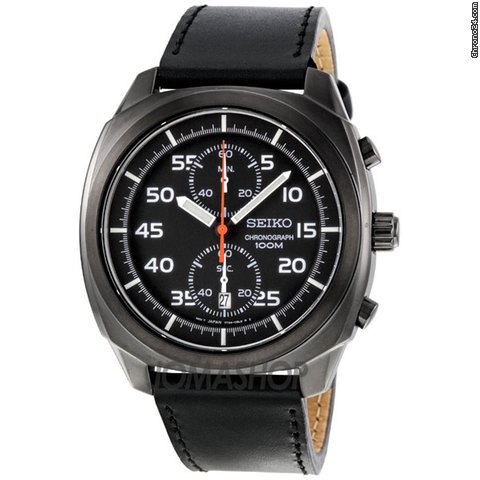 Seiko Chronograph Black Ion-plated Mens Watch SNN217P1 watches
