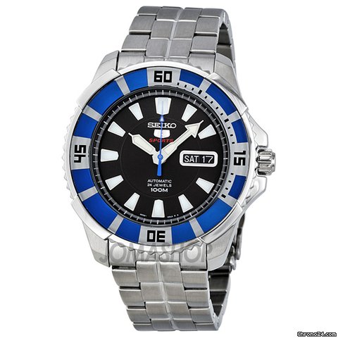 Seiko 5 Sports Automatic Divers Blue Ion-plated Bezel Mens Watch SRP203K1 watches