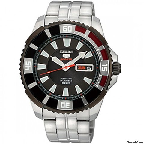 Seiko 5 Sports Automatic Divers Black Ion-plated Bezel Mens Watch SRP207K1 watches