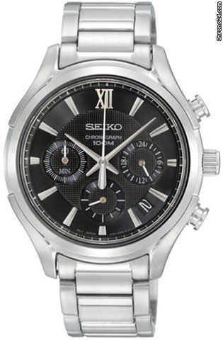 Seiko Chronograph Black Dial Mens Watch SSB019 watches