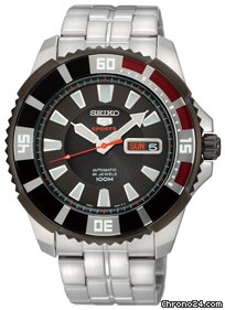 Seiko Automatic Black Ion-plated Bezel Mens Watch SRP200K1 watches
