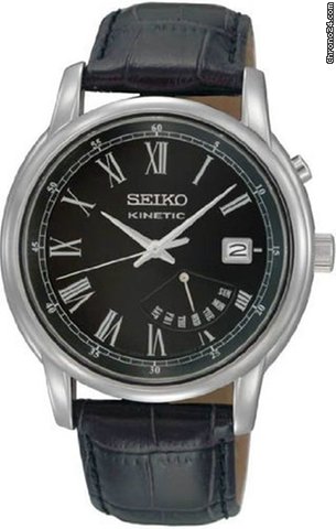 Seiko Kinetic Black Dial Mens Watch SRN035 watches