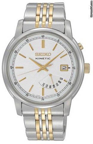 Seiko Kinetic Day Date Two-tone Mens Watch SRN031 watches