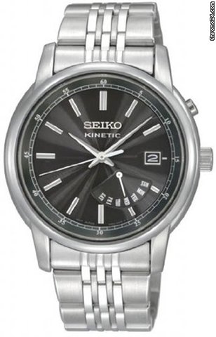 Seiko Kinetic Retro Day Date Stainless Steel Mens Watch SRN029P1 watches