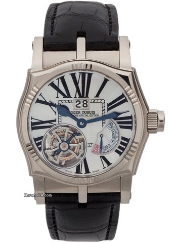 Replica Roger Dubuis White Gold "Singapore" Tourbillon Watch Watch
