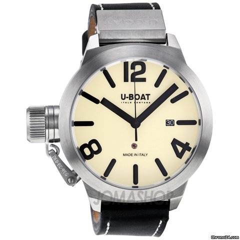 U-Boat Classico Beige Dial Automatic Black Leather Mens Watch 5565 watches