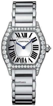 Cartier White Gold Tortue Mechanical Diamond Watch WA5072W9 watches