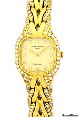 Patek Philippe Lady's 18K Yellow Gold Tiffany & Co Diamond La Flame watches