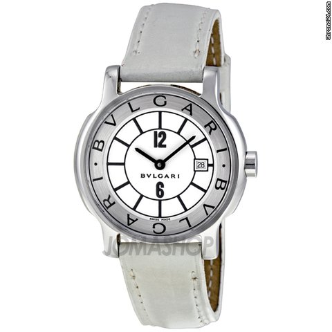 Bulgari Solotempo White Dial White Leather Strap Ladies Watch ST29WSLDW watches