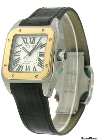 Cartier Santos 100 medium 18kt Rose Gold/Steel Midsize W20107X7 watches