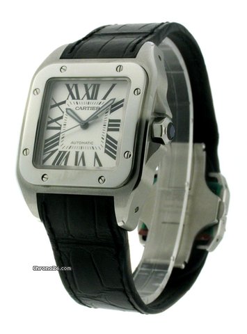 Cartier Santos 100 Large Steel/leder Mens XL W20073X8 watches