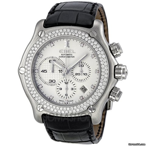 Ebel 1911 White Dial Chronograph Black Leather Mens Watch 9137L77/6935145 watches
