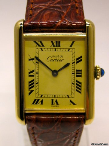 Cartier Tank Silber GM vergoldet Handaufzug watches