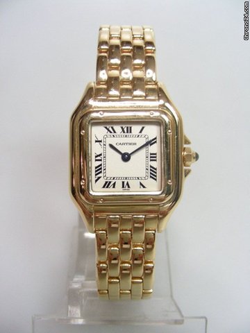Cartier PanthEre lady size full yellow gold cadran silver watches