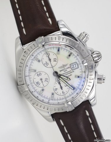 Breitling Chronomat Evolution in Stahl mit Perlmutt Ziffernblatt unget watches