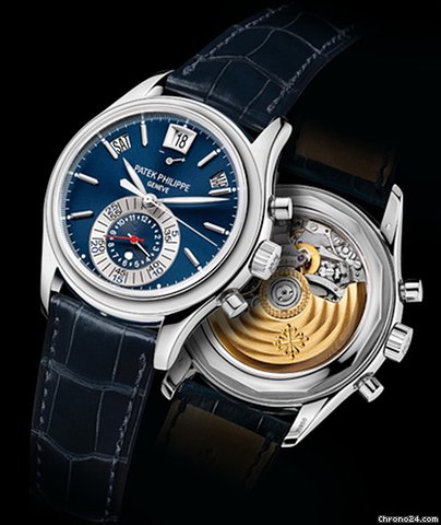 Patek Philippe Platinum Annual Calendar Chronograph Blue 5960P watches