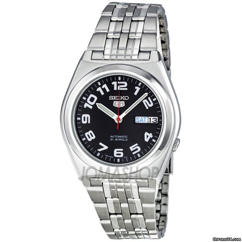 Seiko 5 Black Dial Automatic Stainless Steel Mens Watch SNK655 watches