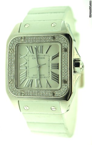Cartier Santos 100 MM lady rubber watches