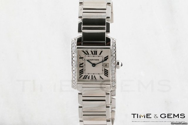 Cartier Tank Francaise Diamond Bezel Watch watches