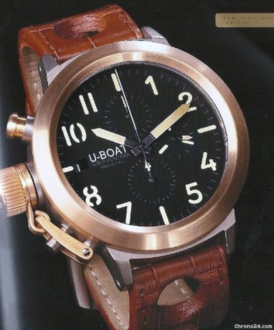 U-Boat Flightdeck 50 Titanium Gold Bezel 7750 /D.S.R. NEW watches