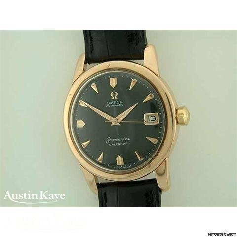 Omega Seamaster Calendar 18ct Rose Gold automatic on strap watches