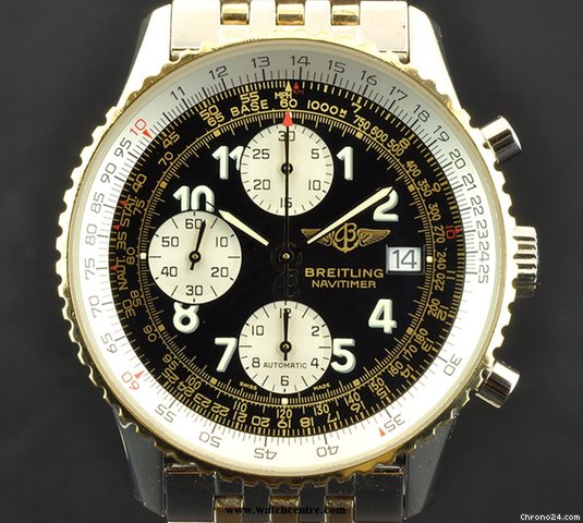 Breitling S/G Black Arabic Dial Old Navitimer II D13322 watches
