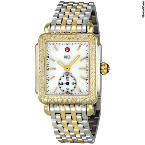 Michele Deco 16 White Mother of Pearl Dial Yellow Gold-tone Watch MWW06V000023 watches