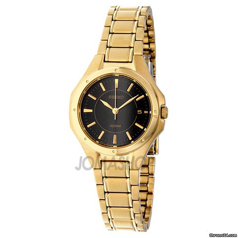 Seiko Automatic Black Dial Gold-tone Ladies Watch SXDE18 watches