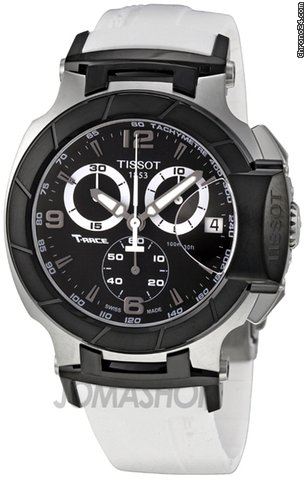 Tissot T Race Chronograph White Rubber Strap Mens Watch T0484172705705 watches