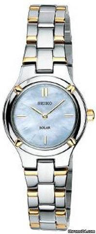 Seiko Solar Two-tone Stainless Steel Ladies Watch SUP066 watches