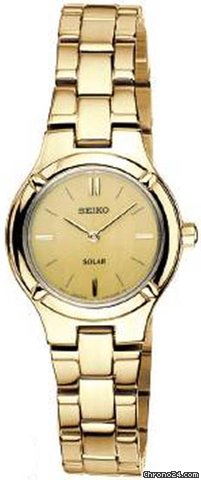 Seiko Solar Champagne Dial Gold-tone Ladies Watch SUP068 watches