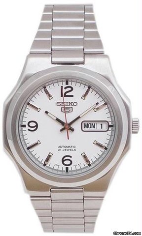 Seiko 5 Automatic White Dial Stainless Steel Mens Watch SNKK55 watches