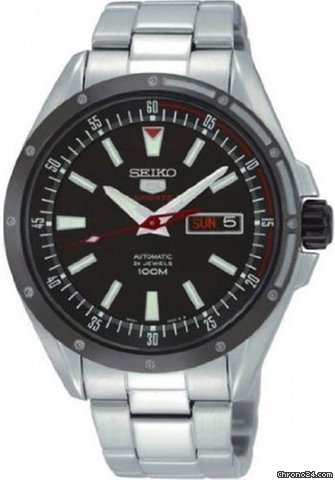 Seiko 5 Automatic Black Dial Stainless Steel Mens Watch SRP155K1 watches