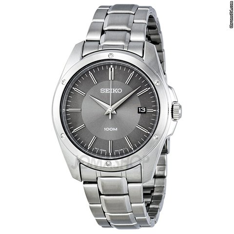 Seiko Grey Dial Stainless Steel Mens Watch SGEF79 watches