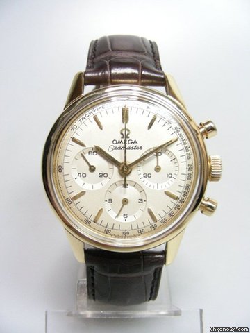 Omega Seamaster chronographe vintage yellow gold calibre 321 cadran silver dial watches