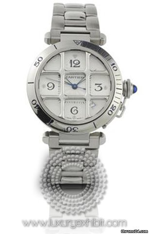 Cartier Pasha Stainless Steel With Removable Steel Grid Mens Watch W31059H3 watches