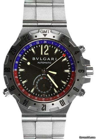 Bulgari Mint Pre Owned Diagono - Black Dial - Bracelet - GMT40S watches