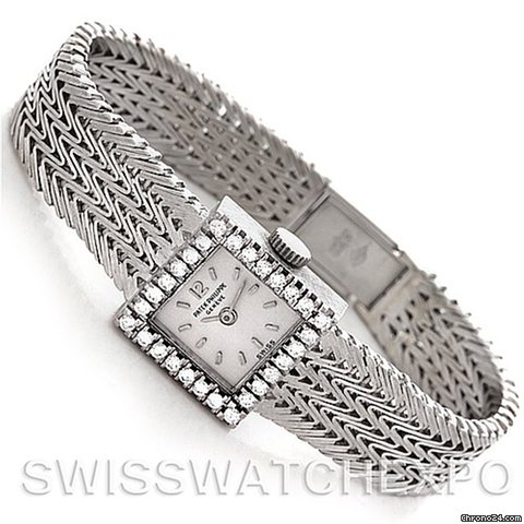 Patek Philippe Vintage Ladies 18k White Gold Diamond Watch 3293/1 watches