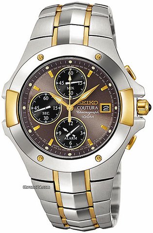 Seiko Coutura Two-Tone Steel Alarm Chronograph Mens Watch SNA548 watches