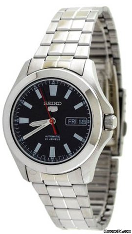 Seiko 5 Automatic Black Dial Stainless Steel Mens Watch SNKL09 watches