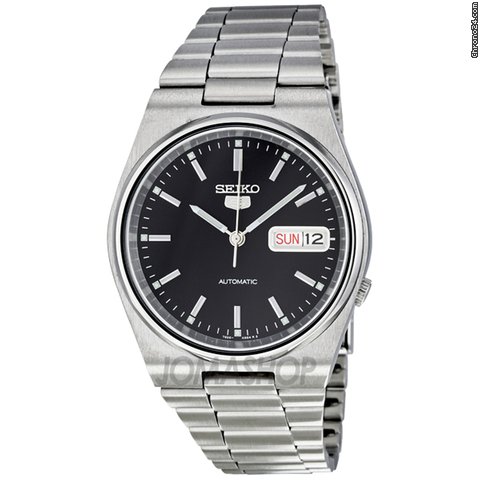Seiko 5 Automatic Black Dial Stainless Steel Mens Watch SNXL43 watches