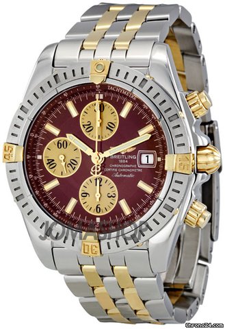 Breitling Chronomat Burgundy Dial Chronograph Steel and Gold Mens Watch B1335611-K505TT watches
