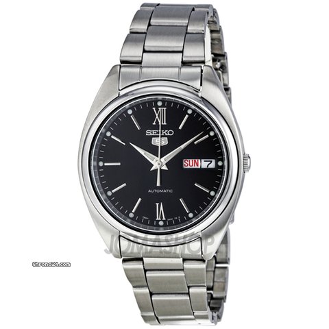 Seiko 5 Automatic Black Dial Stainless Steel Mens Watch SNXA21 watches