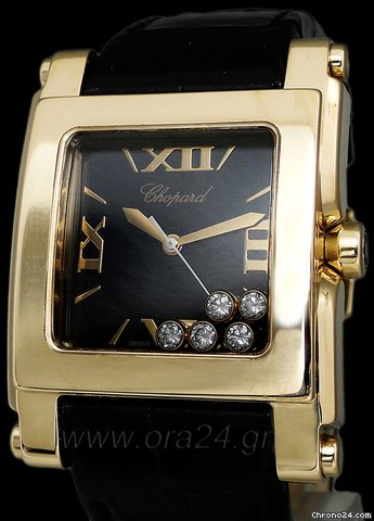 Chopard Happy Sport II Square XL 18k Gold 5 Floating Diamonds watches