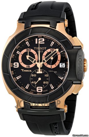 Tissot T-Race Chronograph Rose Gold-tone Black Rubber Mens Watch T0484172705706 watches