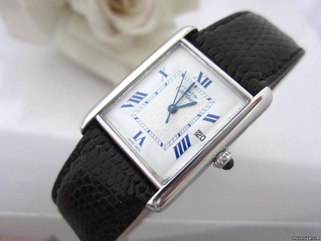 Cartier Tank mit Datum Silber watches